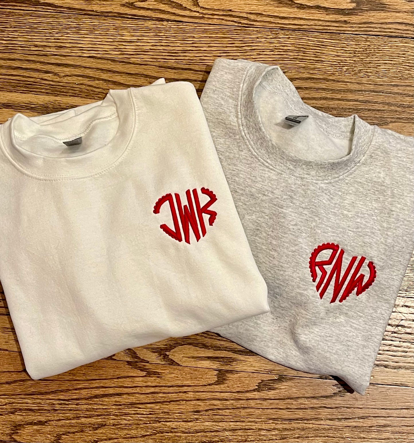 Scalloped Heart Monogram Crewneck