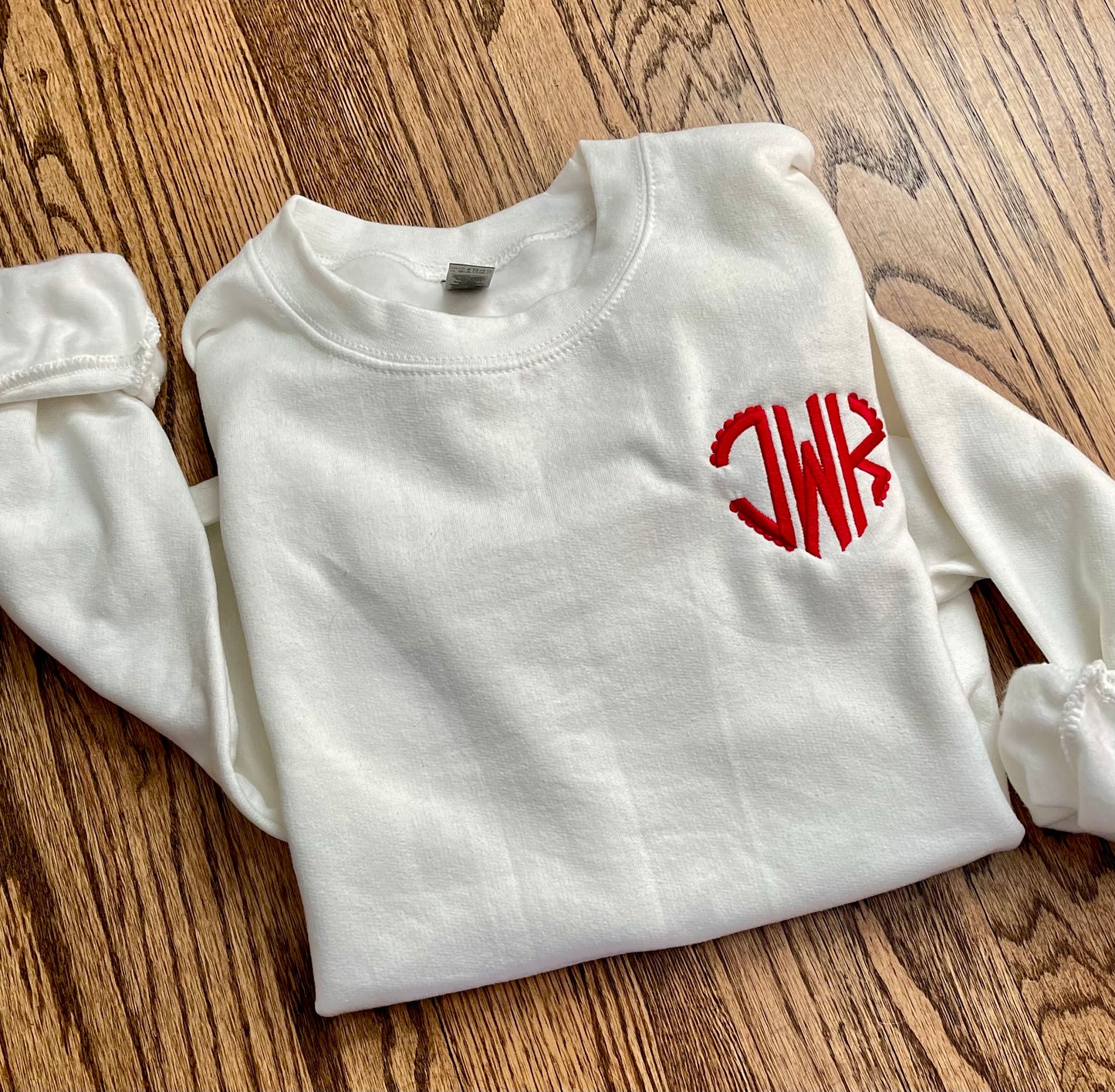 Scalloped Heart Monogram Crewneck